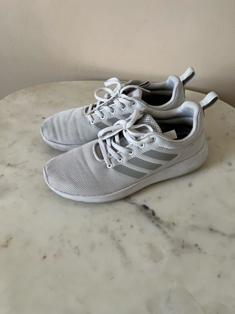 Adidas big kids White Mesh Running Shoes